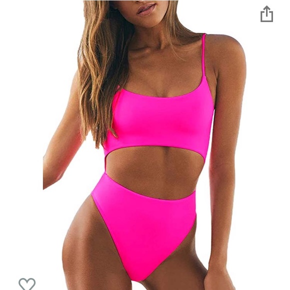 Sexy Scoop Neck with Lace Up Back, High Waisted - Picture 1 of 2